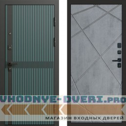 Входная дверь ГРАУНД Velutto Verde Бетон Лучи бетон темный